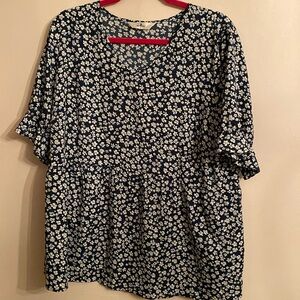 Agnes Orinda Floral Blouse Size 1X